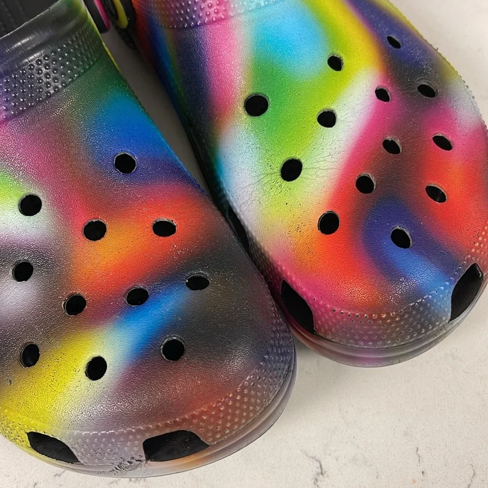 Crocs Classic Clog Solarized Tie Dye Unisex Women’s 12 - Mens 10 Black / Multi